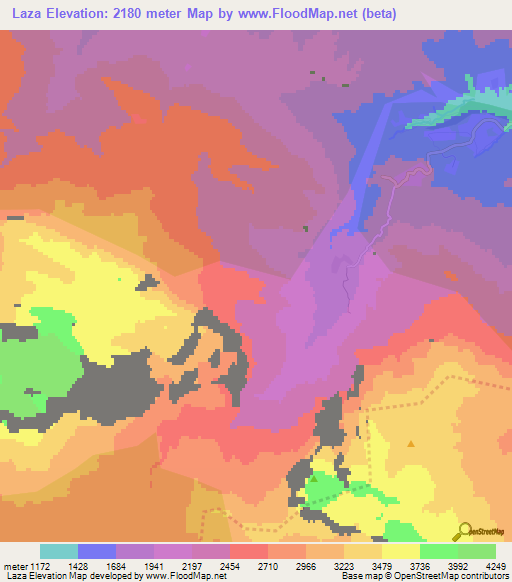 Laza,Azerbaijan Elevation Map
