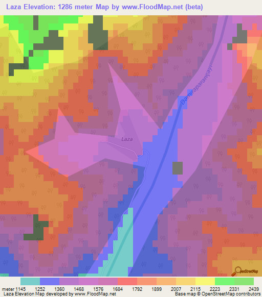 Laza,Azerbaijan Elevation Map
