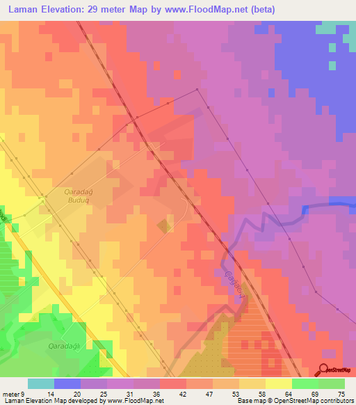 Laman,Azerbaijan Elevation Map