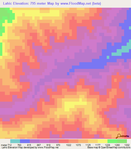 Lahic,Azerbaijan Elevation Map