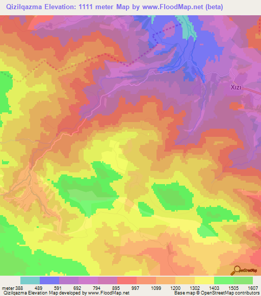 Qizilqazma,Azerbaijan Elevation Map