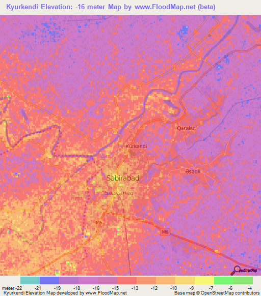 Kyurkendi,Azerbaijan Elevation Map