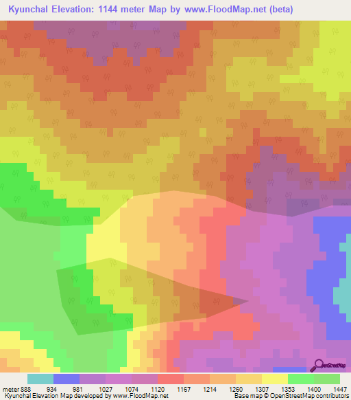 Kyunchal,Azerbaijan Elevation Map
