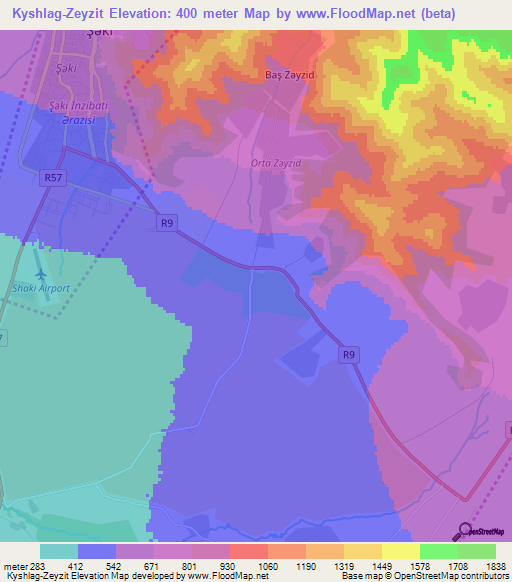 Kyshlag-Zeyzit,Azerbaijan Elevation Map