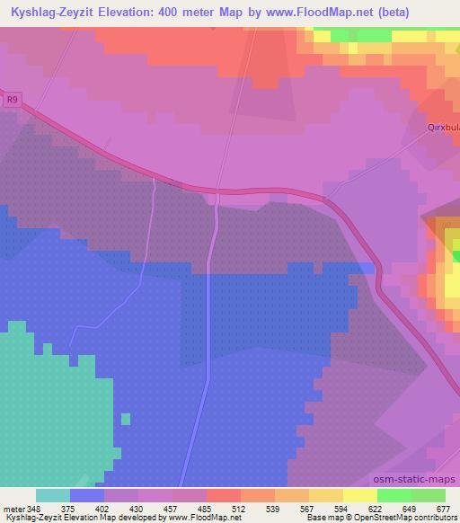 Kyshlag-Zeyzit,Azerbaijan Elevation Map