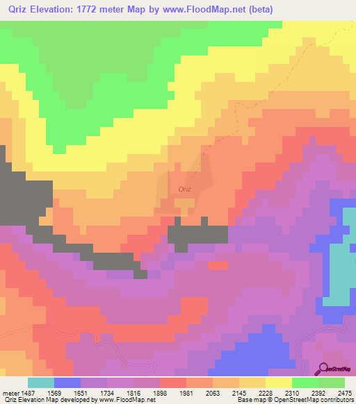 Qriz,Azerbaijan Elevation Map