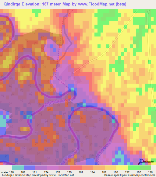 Qindirqa,Azerbaijan Elevation Map