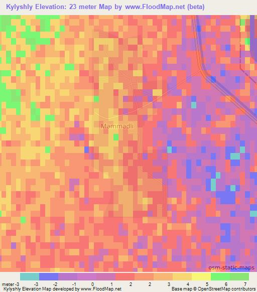 Kylyshly,Azerbaijan Elevation Map