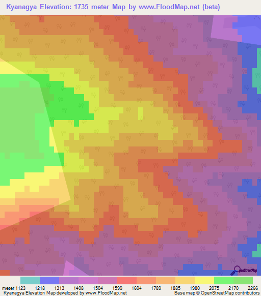 Kyanagya,Azerbaijan Elevation Map