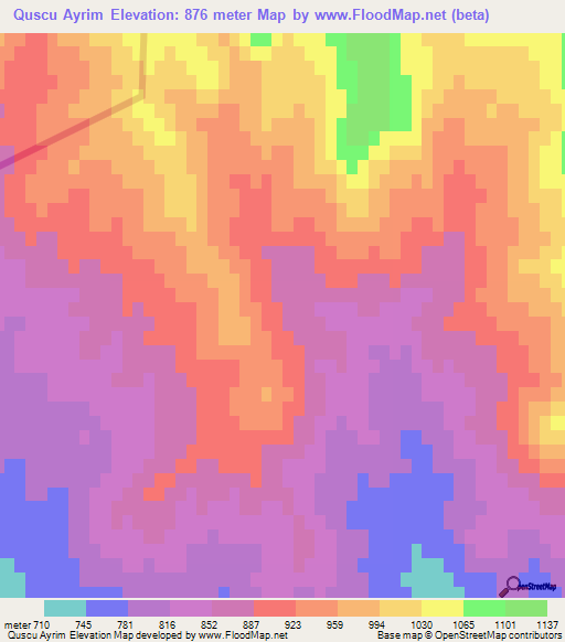 Quscu Ayrim,Azerbaijan Elevation Map