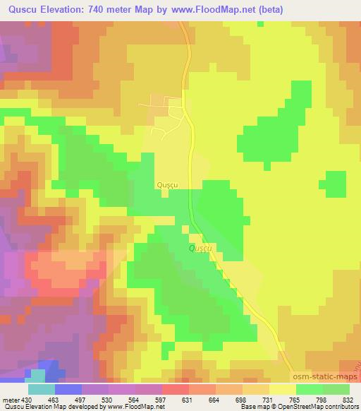 Quscu,Azerbaijan Elevation Map