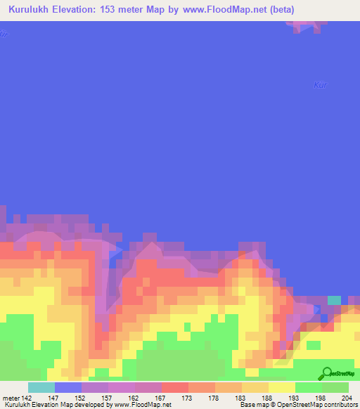 Kurulukh,Azerbaijan Elevation Map