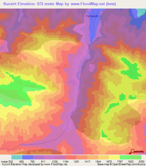 Kunxirt,Azerbaijan Elevation Map
