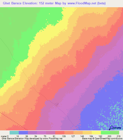 Ghet Barsce,Somalia Elevation Map