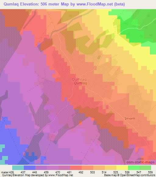 Qumlaq,Azerbaijan Elevation Map