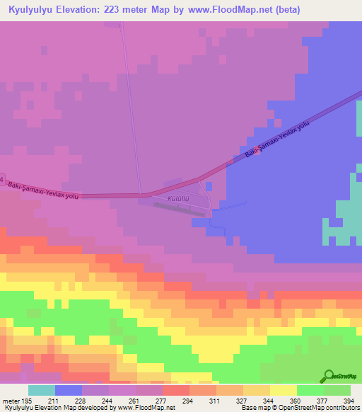 Kyulyulyu,Azerbaijan Elevation Map