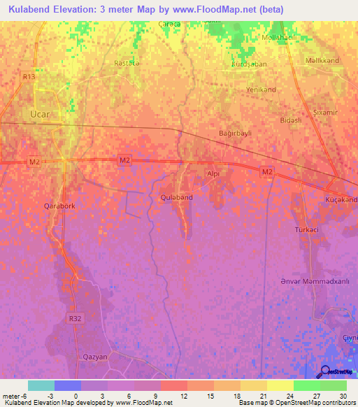 Kulabend,Azerbaijan Elevation Map
