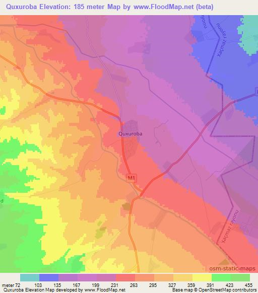 Quxuroba,Azerbaijan Elevation Map