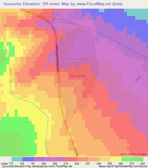 Quxuroba,Azerbaijan Elevation Map