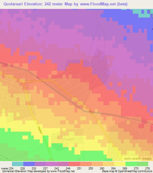 Qovlarsari,Azerbaijan Elevation Map