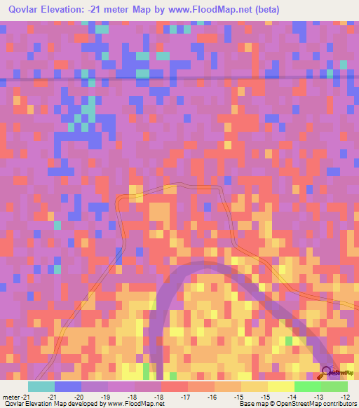 Qovlar,Azerbaijan Elevation Map