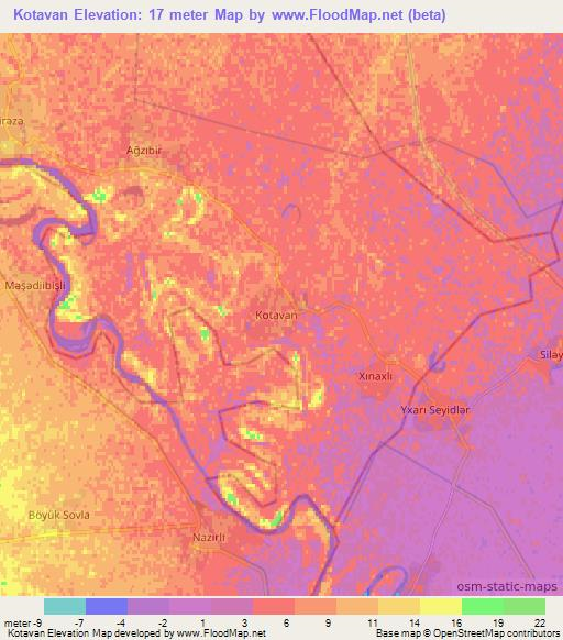 Kotavan,Azerbaijan Elevation Map