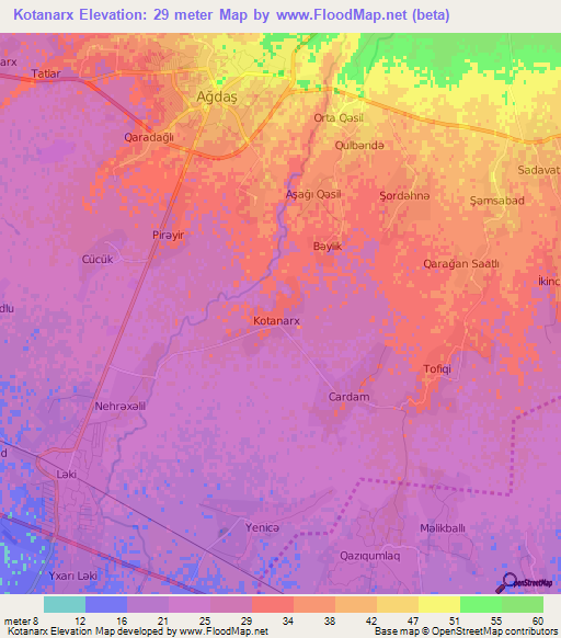 Kotanarx,Azerbaijan Elevation Map