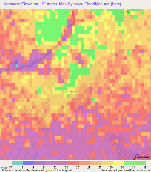 Kotanarx,Azerbaijan Elevation Map