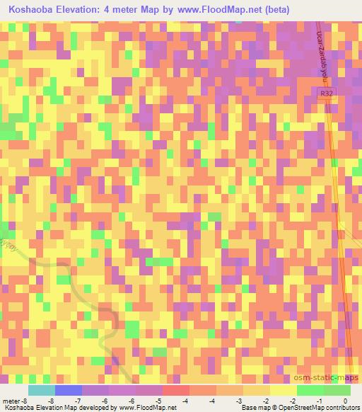 Koshaoba,Azerbaijan Elevation Map