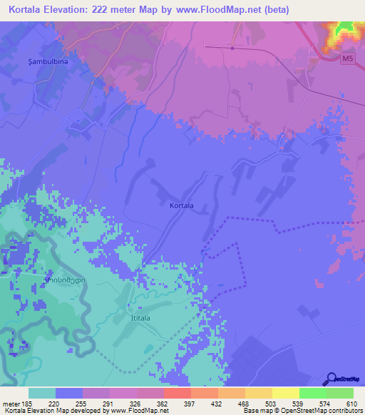 Kortala,Azerbaijan Elevation Map