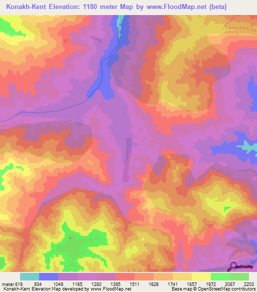 Konakh-Kent,Azerbaijan Elevation Map