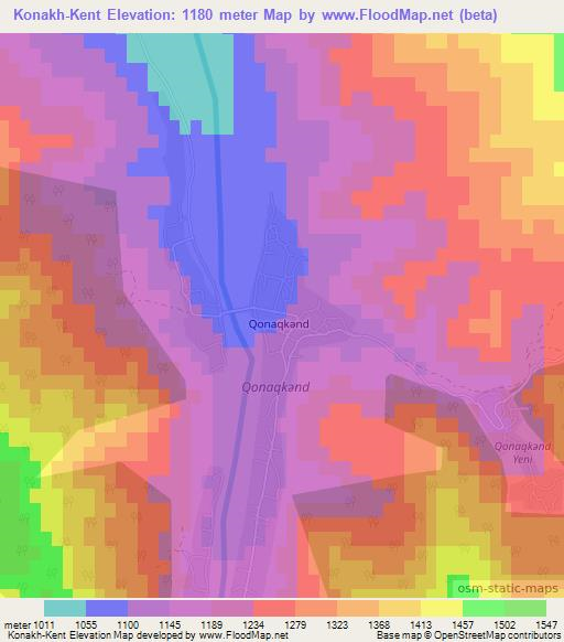 Konakh-Kent,Azerbaijan Elevation Map