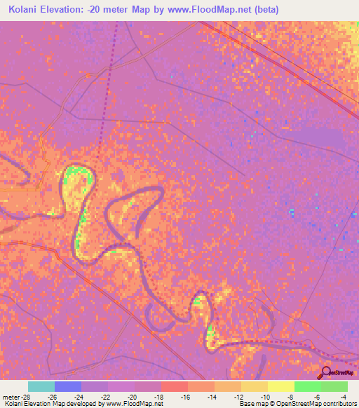 Kolani,Azerbaijan Elevation Map