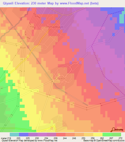Qiyasli,Azerbaijan Elevation Map