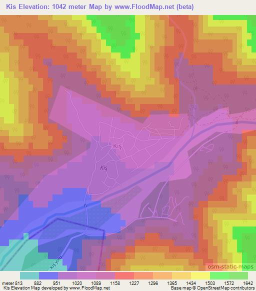 Kis,Azerbaijan Elevation Map