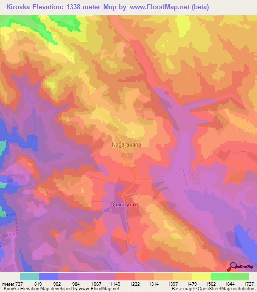 Kirovka,Azerbaijan Elevation Map