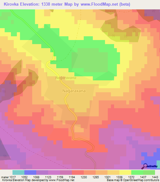 Kirovka,Azerbaijan Elevation Map