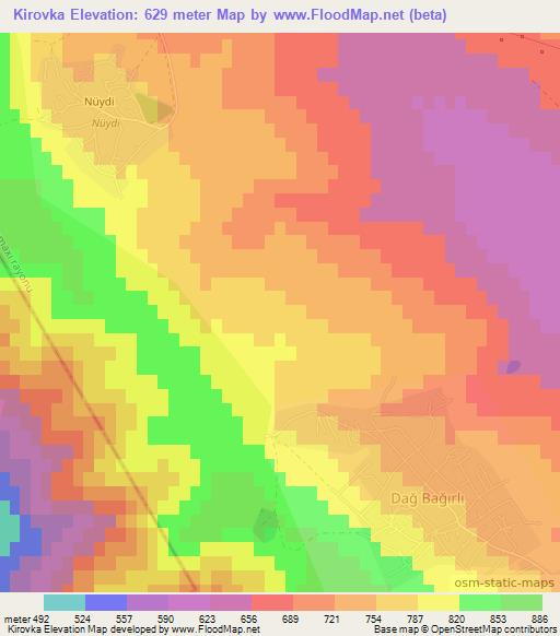 Kirovka,Azerbaijan Elevation Map