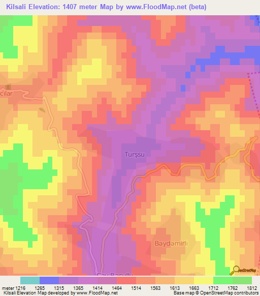 Kilsali,Azerbaijan Elevation Map