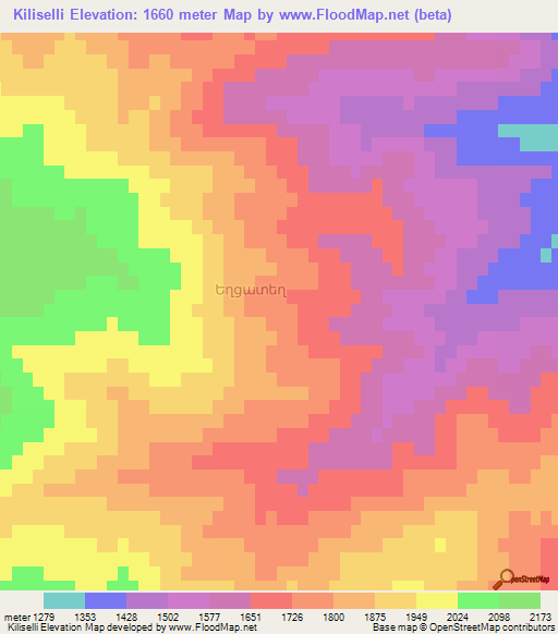 Kiliselli,Azerbaijan Elevation Map