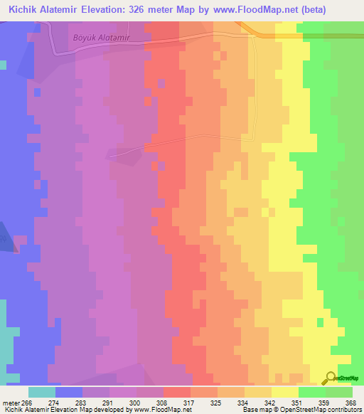 Kichik Alatemir,Azerbaijan Elevation Map