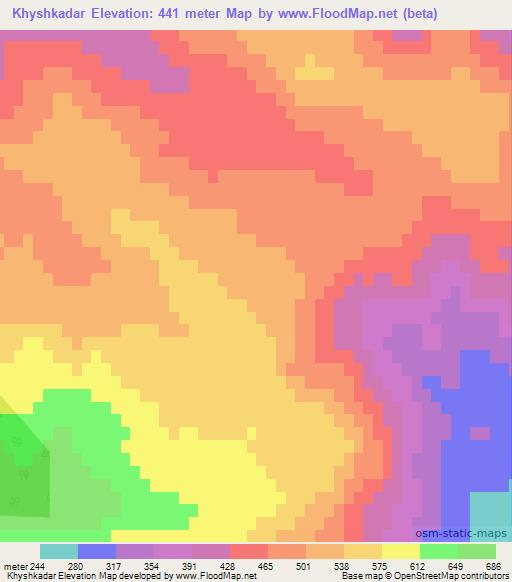 Khyshkadar,Azerbaijan Elevation Map