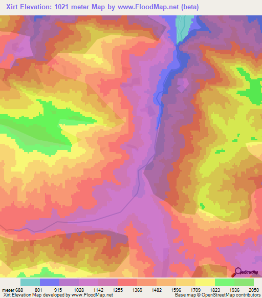Xirt,Azerbaijan Elevation Map