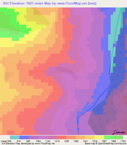 Xirt,Azerbaijan Elevation Map