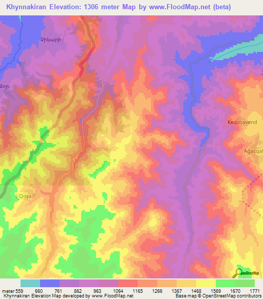 Khynnakiran,Azerbaijan Elevation Map