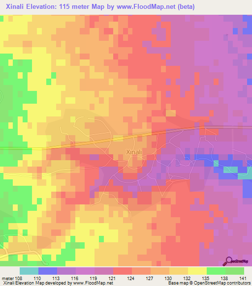 Xinali,Azerbaijan Elevation Map
