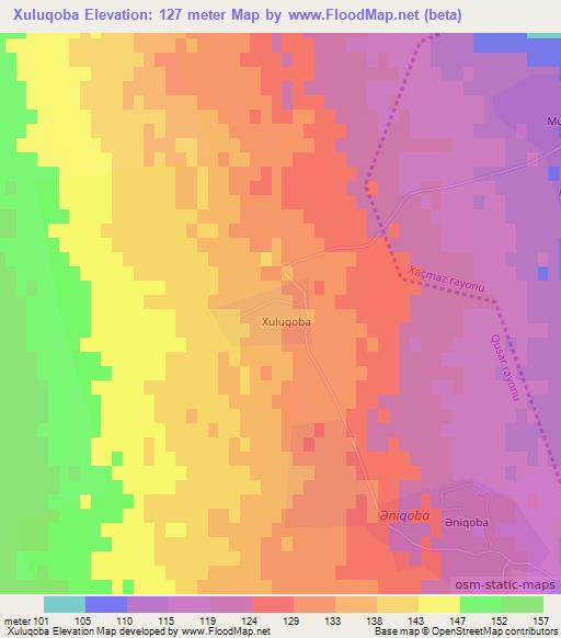 Xuluqoba,Azerbaijan Elevation Map