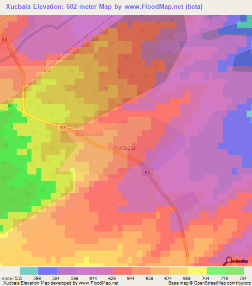 Xucbala,Azerbaijan Elevation Map