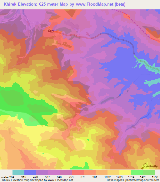Khirek,Azerbaijan Elevation Map
