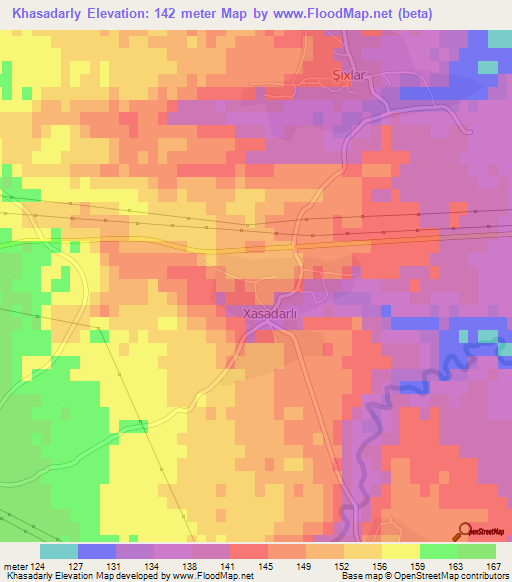 Khasadarly,Azerbaijan Elevation Map